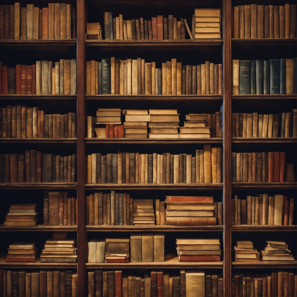 A photo of a bookshelf with many books. The books